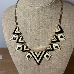 Geometric Black and Cream Necklace